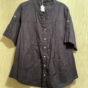 Navy Blue Button-Up Shirt